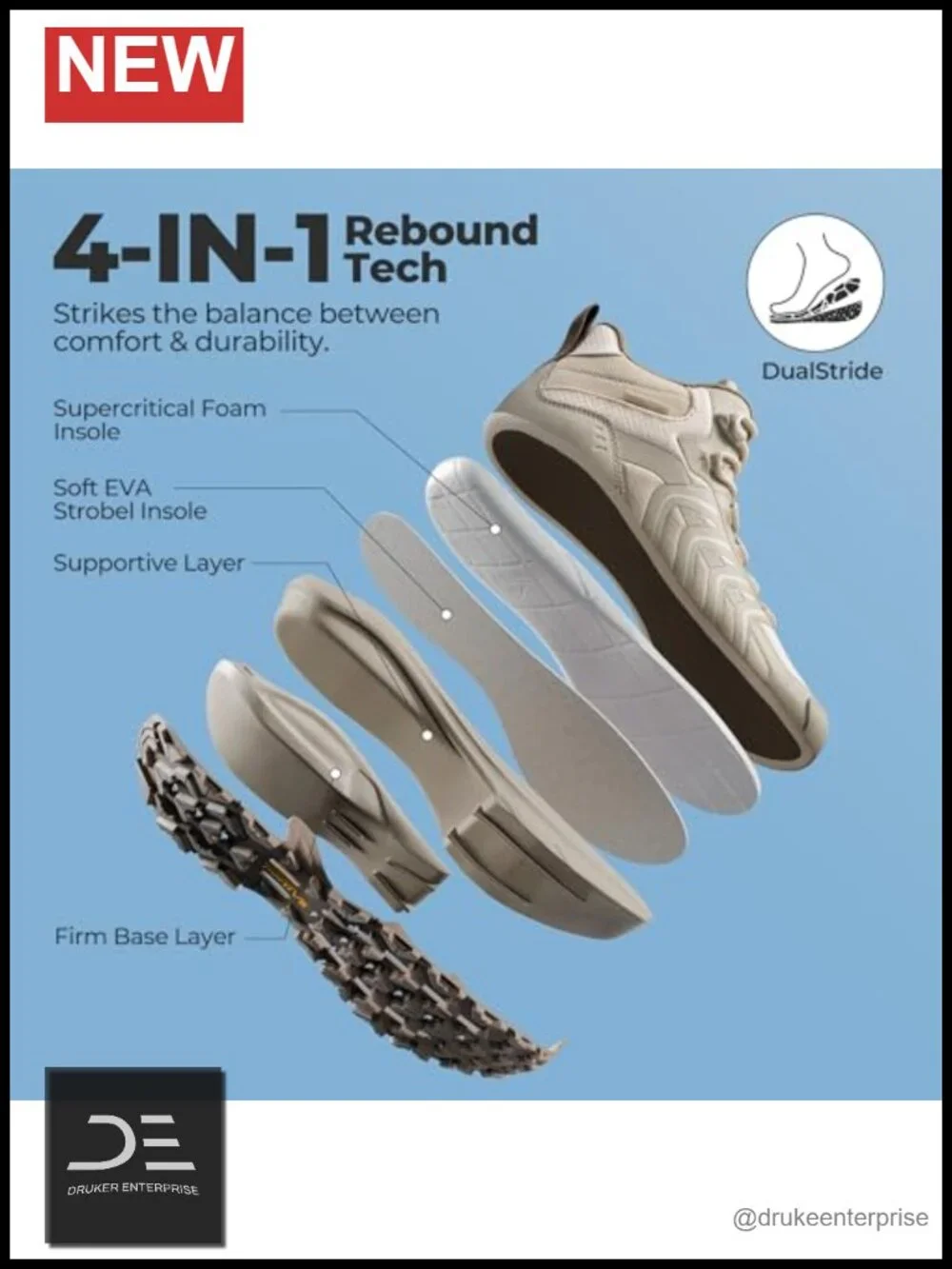 Waterproof Hiking Boots, Lightweight Low-Top, All-Terrain Traction, Lace-Up